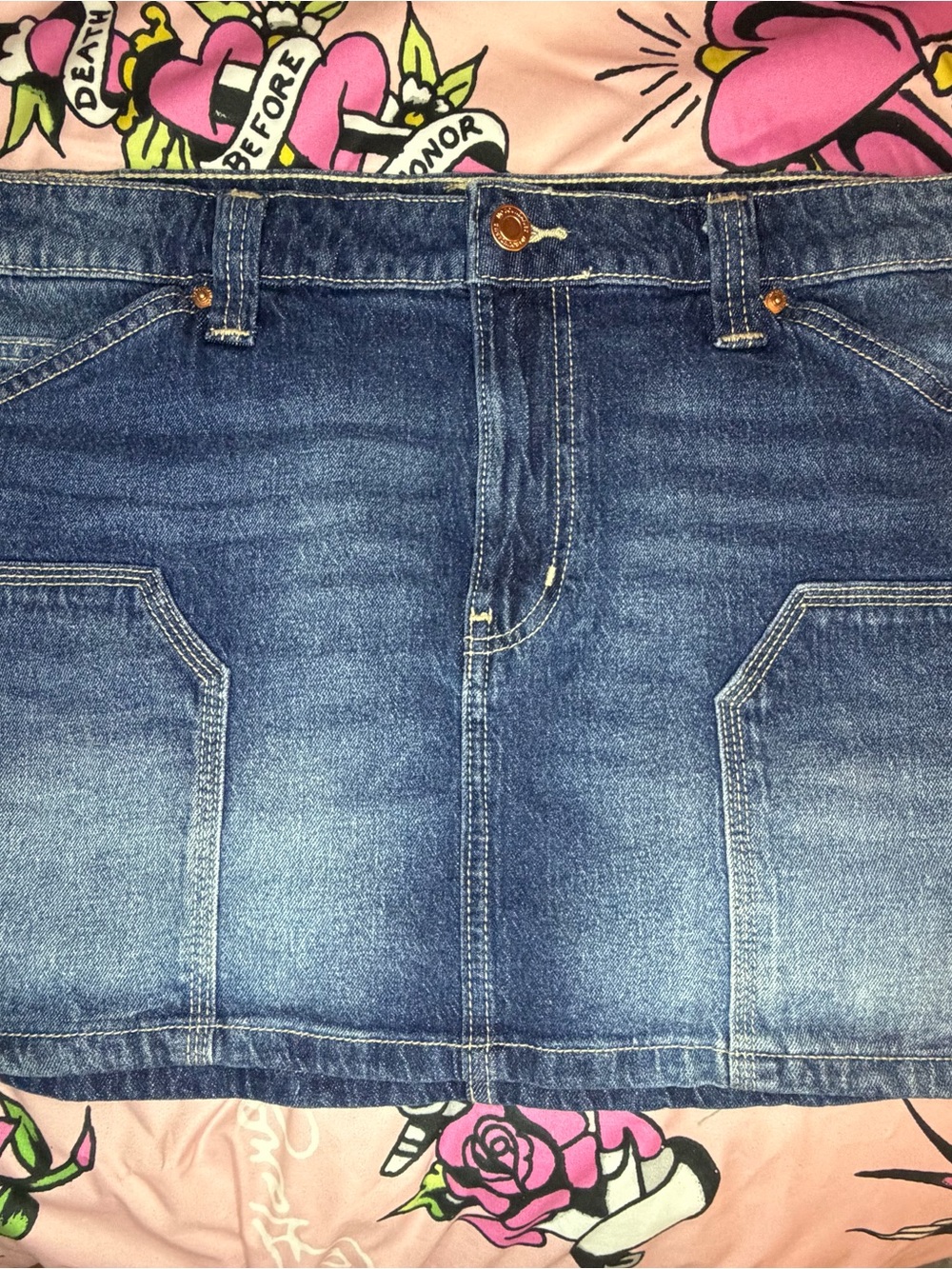 Women’s Blue Denim Midi Skirt - Casual Classic